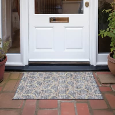 Machine Washable Indoor/ Outdoor Transitional Links Chantille Rug
