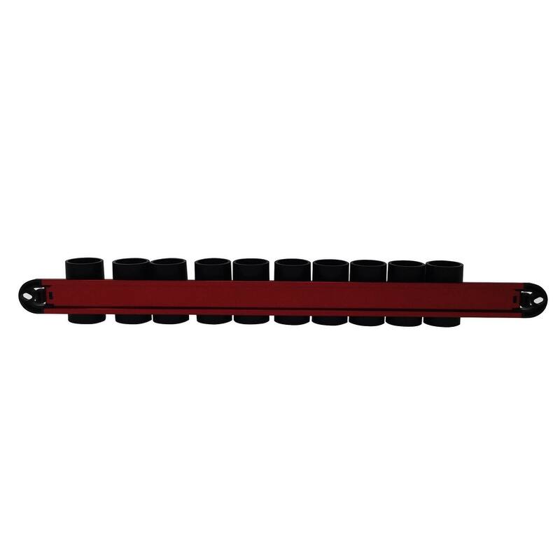Industro Wall Mount Pliers Holder Organizer - Red/Black, Aluminum Tool Holder Rail and 10 Clips