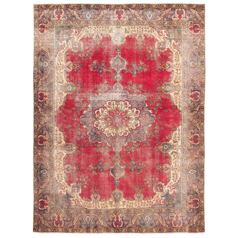 ECARPETGALLERY Hand-knotted Antalya Vintage Red Wool Rug - 9'6 x 12'8