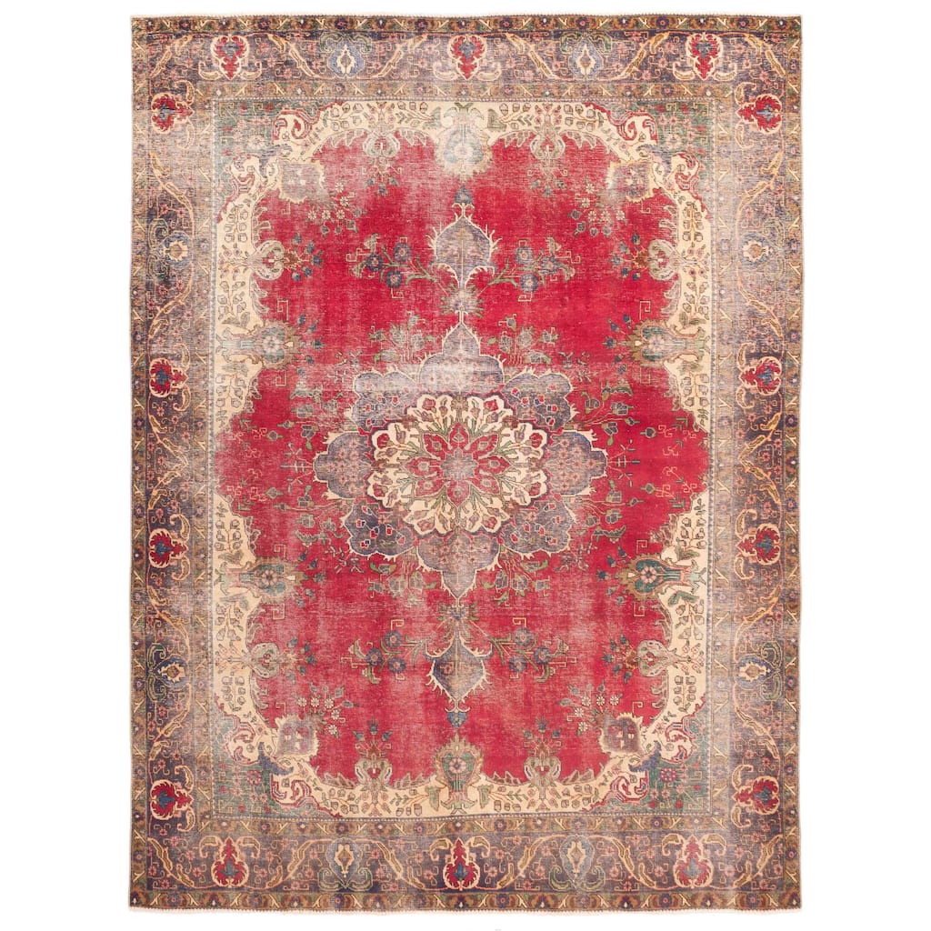 ECARPETGALLERY Hand-knotted Antalya Vintage Red Wool Rug - 9'6 x 12'8