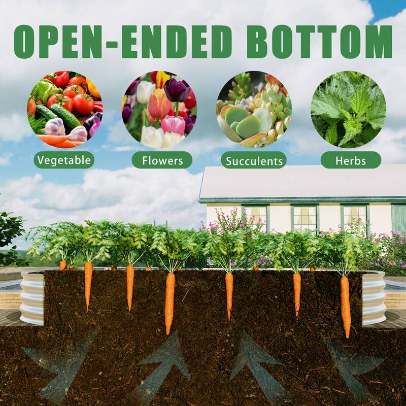 1PCS Raised Garden Galvanized Planter