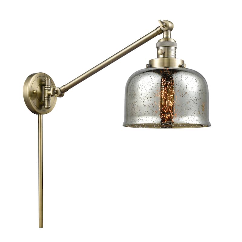 Innovations Lighting Large Bell Single Light 25" Tall Wall Sconce / - Antique Brass / Silver Plated Mercury