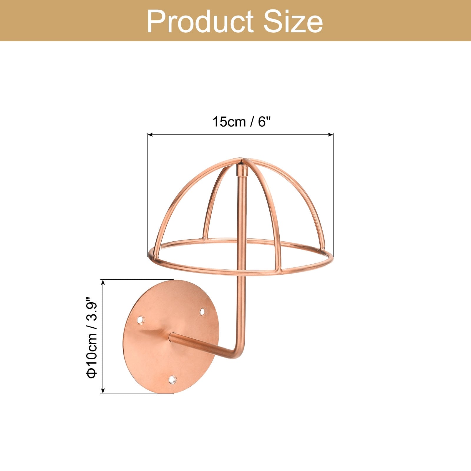 2Pcs Hat Display Stand, Hat Holder Wigs Head for Display Hats, Silver - 15cm/5.9 inch