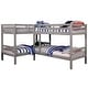 preview thumbnail 10 of 13, Jis Modern Twin over Twin Solid Wood L-shaped Bunk Bed by Furniture of America