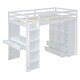 preview thumbnail 38 of 38, Multifunctional Design Full Size Loft bed with Built-in Desk and LED Light