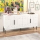preview thumbnail 1 of 7, Chic Elegance 63" White European-Style Accent Buffet Sideboard Cabinet - 63" in Width White
