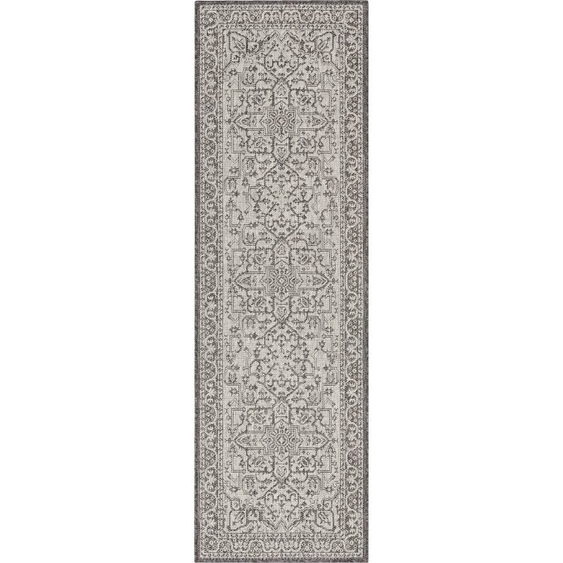 Well Woven Lia Celesine Persian Oriental Indoor Outdoor Area Rug - Black - 2'3" x 7'3" Runner