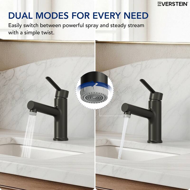 Single Handle Single Hole Bathroom Faucet with Pop‑Up Drain