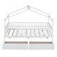 preview thumbnail 35 of 34, Wooden Twin Size Bunk Bed Classic House-shape Bed w/ Drawers Unisex
