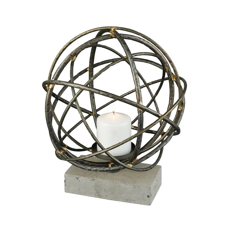 Elk Home Atlas Vintage Black 12 Inch Wide Candleholder