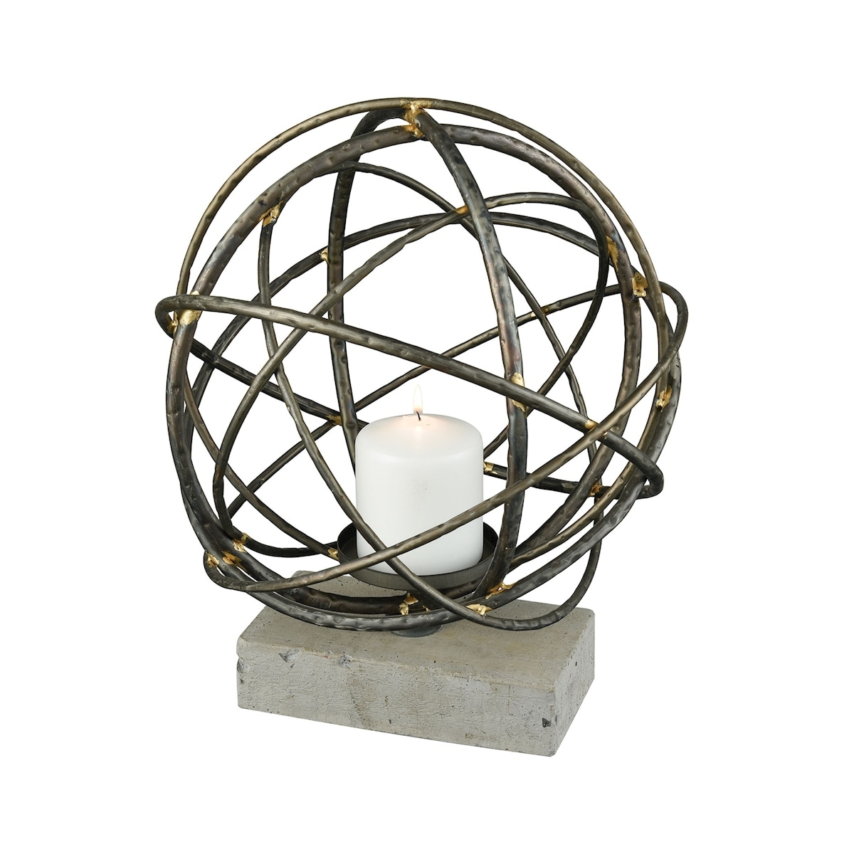Elk Home Atlas Vintage Black 12 Inch Wide Candleholder