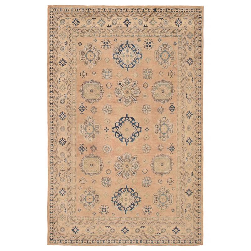 ECARPETGALLERY Hand-knotted Finest Ghazni Tan Wool Rug - 5'10 x 9'0 - Tan - 5'10 x 9'0