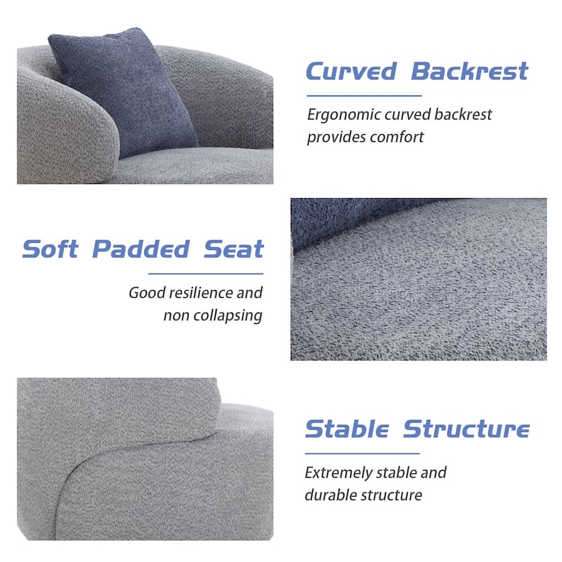 3-Seater Modern Contemporary Upholstered Fabric Sofa for Living Room