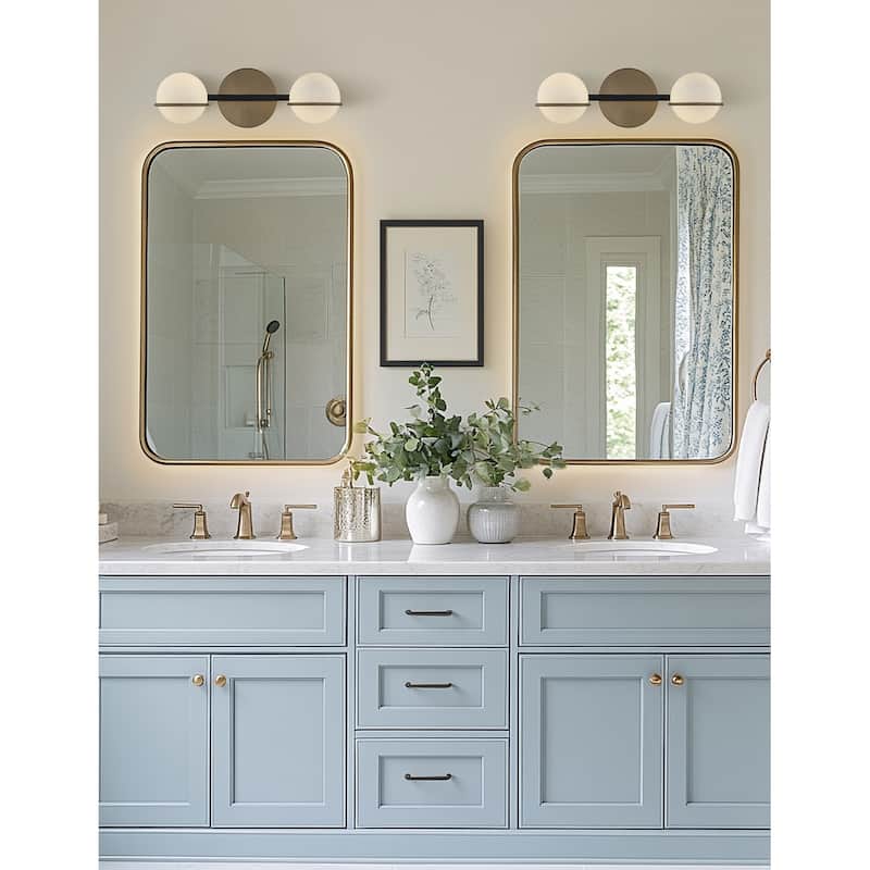 Justice Design Group EVOLV Fusion Centric 2-Light Bath Bar with Opal Glass Shade