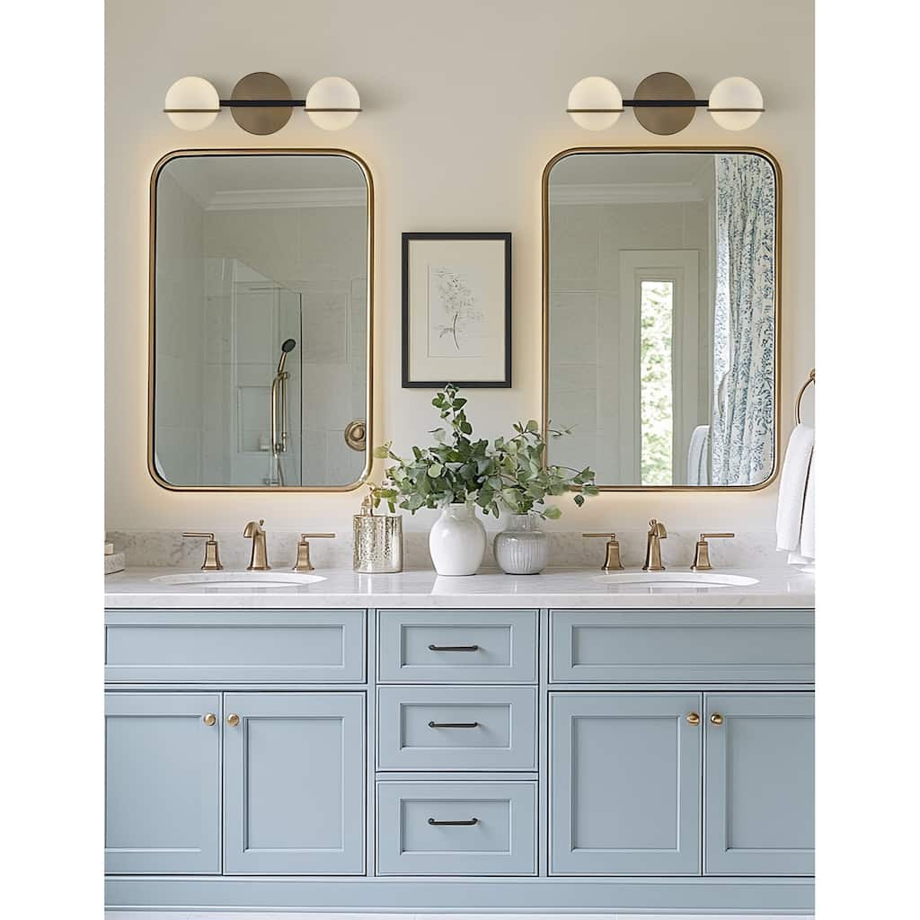 Justice Design Group EVOLV Fusion Centric 2-Light Bath Bar with Opal Glass Shade