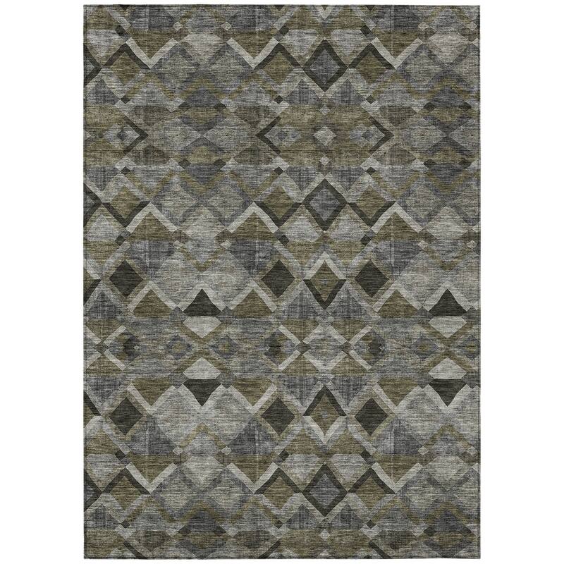 HomeRoots Geometric Transitional Rectangle Outdoor Rug