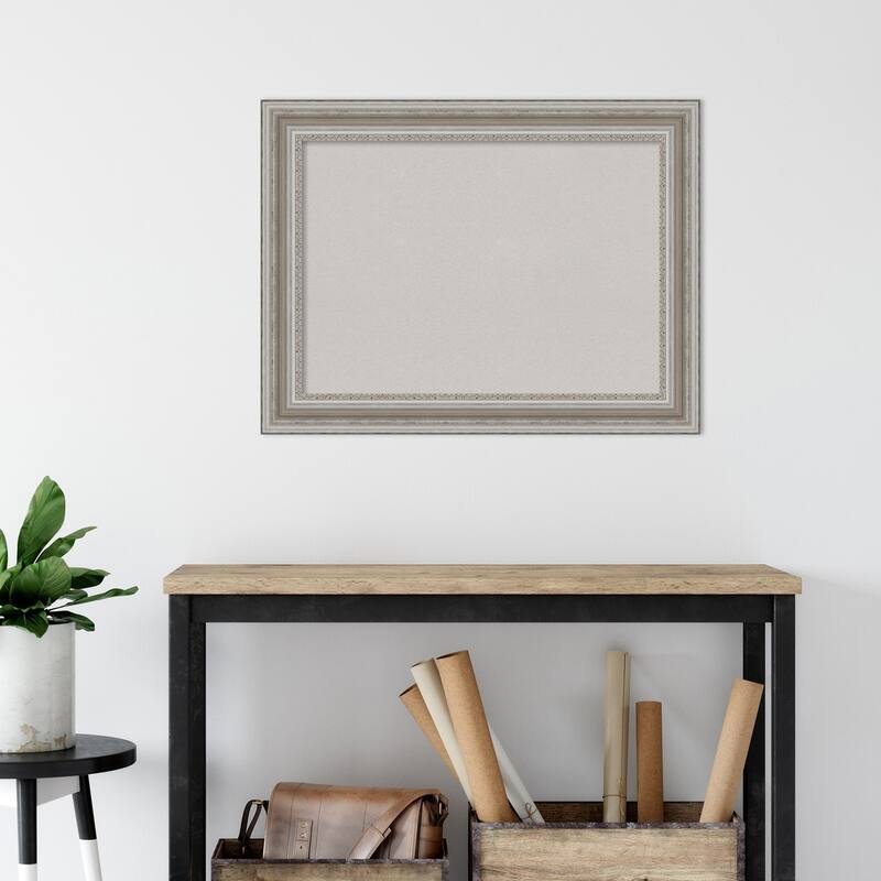 Parlor Framed Grey Corkboard Bulletin Board