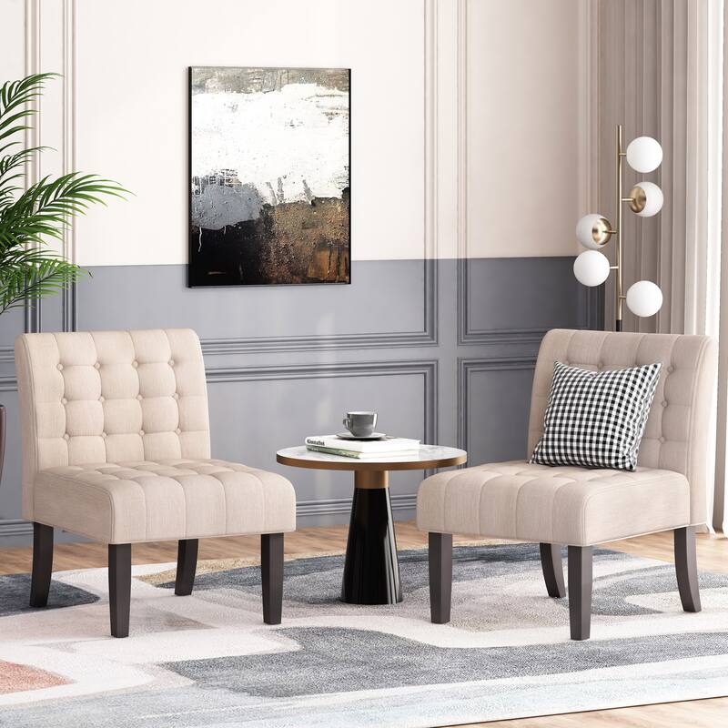 23" Button Tufted Accent Chairs (Set of 2)
