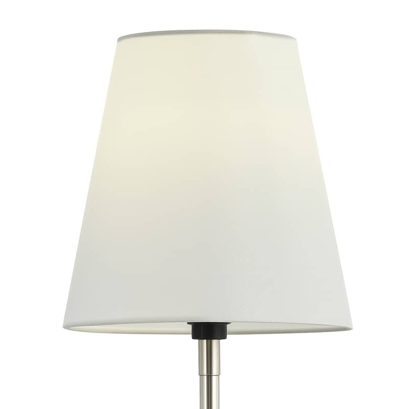 CO-Z 1-Light Plug-In/Hardwired Wall Lamp Bathroom Vanity Light with White Fabric Shade