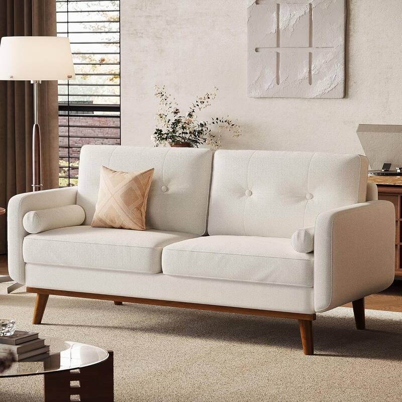 65" Modern Loveseat Sofa, Couches for Living Room, Bedroom, Office - Beige