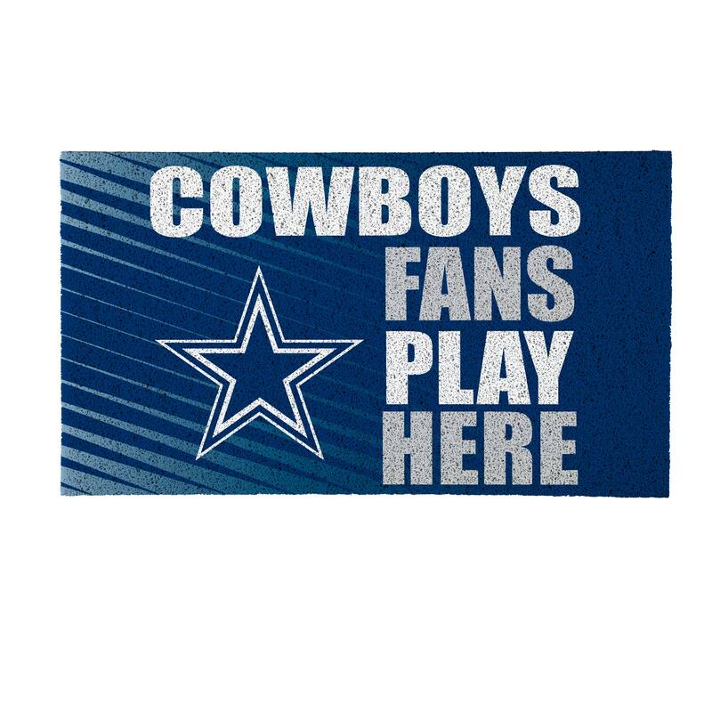 28 in. x 16 in. Dallas Cowboys "Fans Play Here" PVC Door Mat