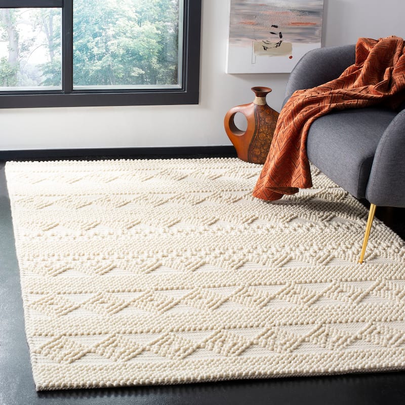 SAFAVIEH Handmade Natura Annedorte Wool Rug - 4' x 6' - Ivory - Rectangle