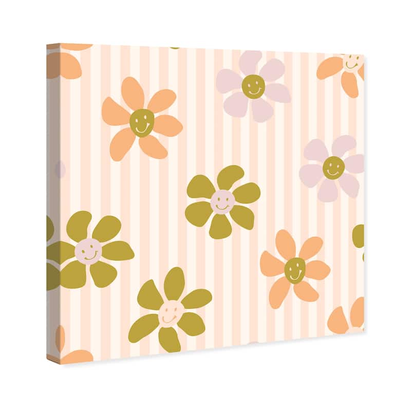 Wynwood Studio Canvas Education and Office The Children Floral Nursery Orange Modern & Contemporary Wall Art Canvas Print