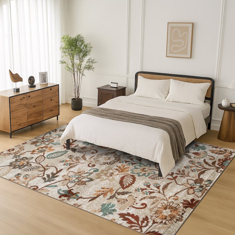 World Rug Gallery Contemporary Vine Floral Area Rug
