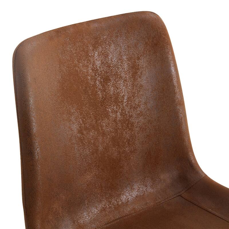 Suede Dining Chair with Curved Widened Cushion, Black Metal Legs, Armless Side Chair for Dining Room, Kitchens, Office