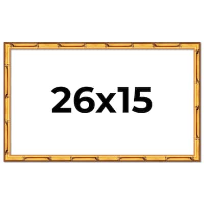 26x15 Frame Gold Bamboo Solid Wood Picture Frame | 1 Inch Moulding