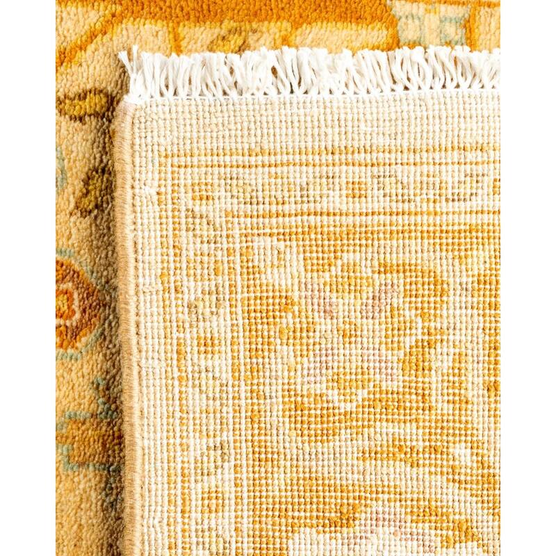 Overton Hand Knotted Wool Vintage Inspired Traditional Ottoman Ivory Runner Rug - 2' 7" x 13' 10"
