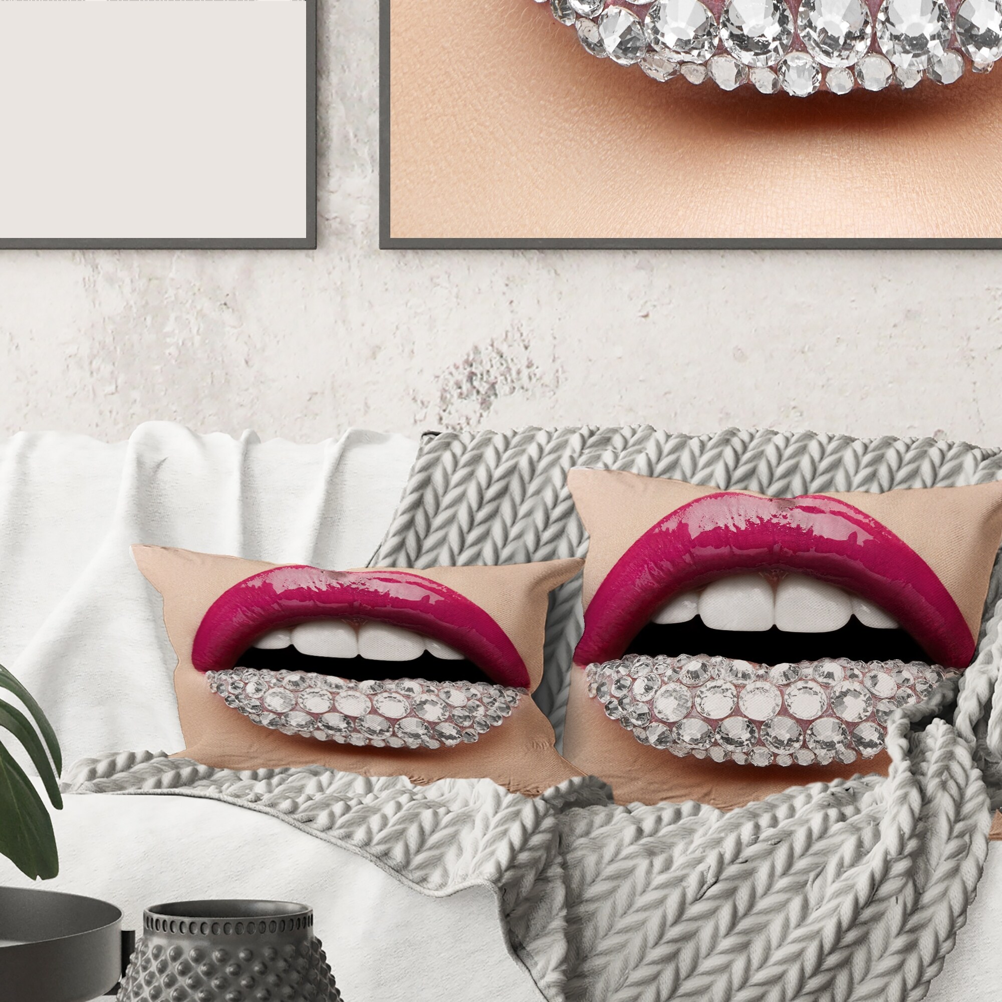 Pink lips pillow clearance