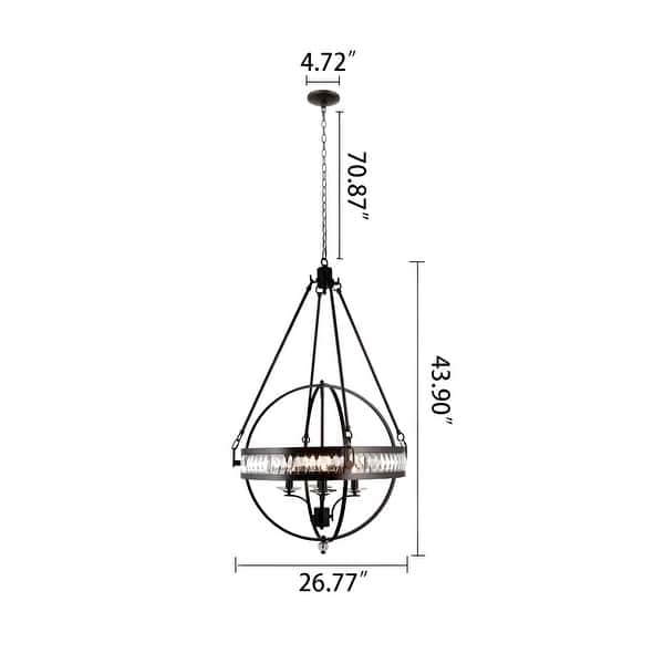 Crystal Orb Pendant Light Bohemian 4-Light Oil Bronze or Silver Luxury Chandelier