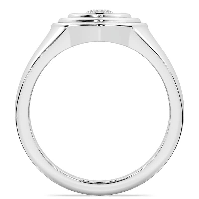 1/4Ct Diamond Solitaire Women's Sweetheart Signet Heart Ring Gold Lab Grown