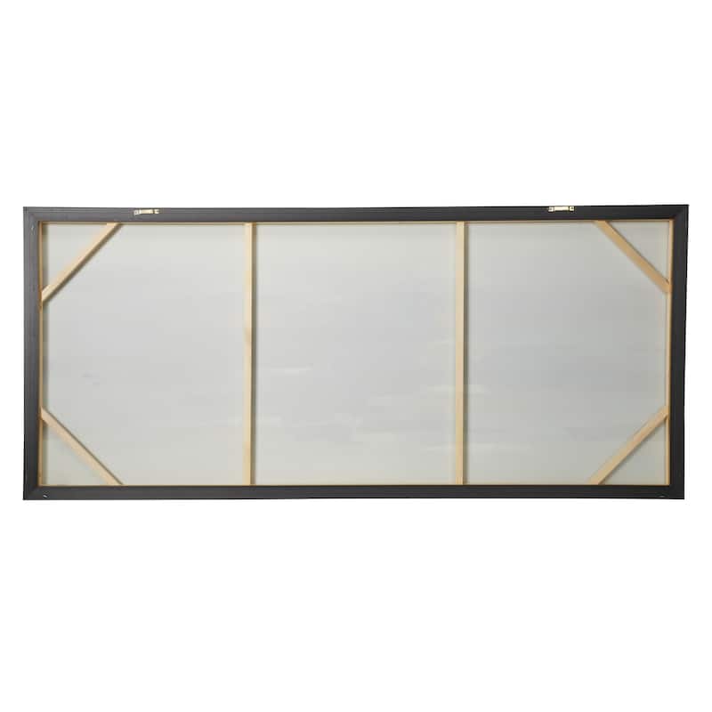Canvas Abstract Long Horizontal Framed Wall Art with Gold Foil Accents - Blue - Roche River Decor