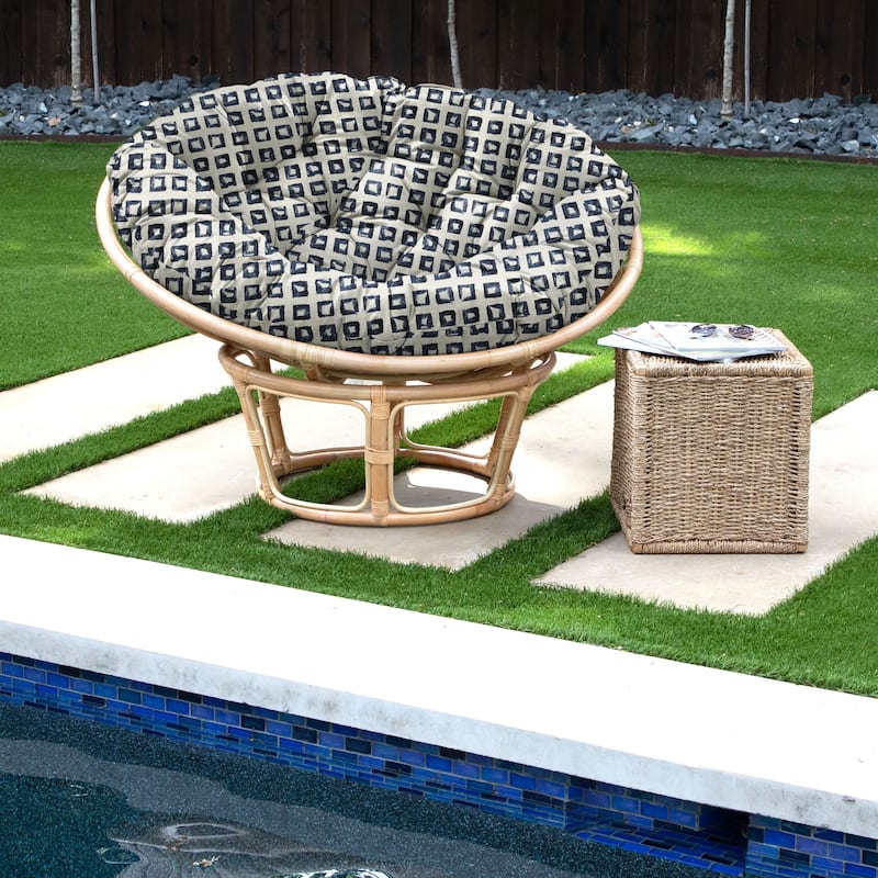 Sorra Home Sunbrella Outdoor Papasan Cushion - 44 in W x 44 in W x 4 in H - Kindle Indigo