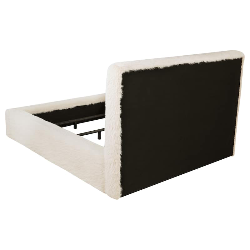 Rebecca Faux Upholstered Bed Cream