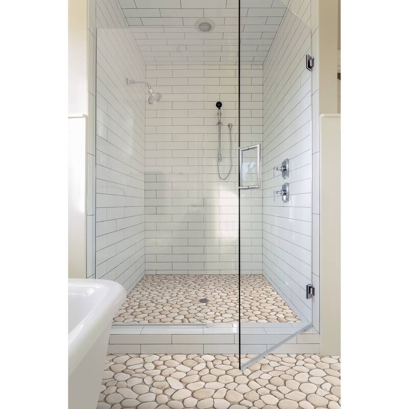 Classic Pebble 11 in. x 11 in. Mesh-Mounted Mosaic Wall and Floor Tile