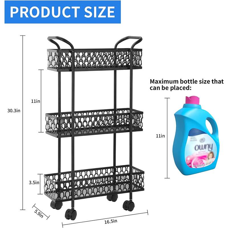 Slim Storage Cart with Wheels