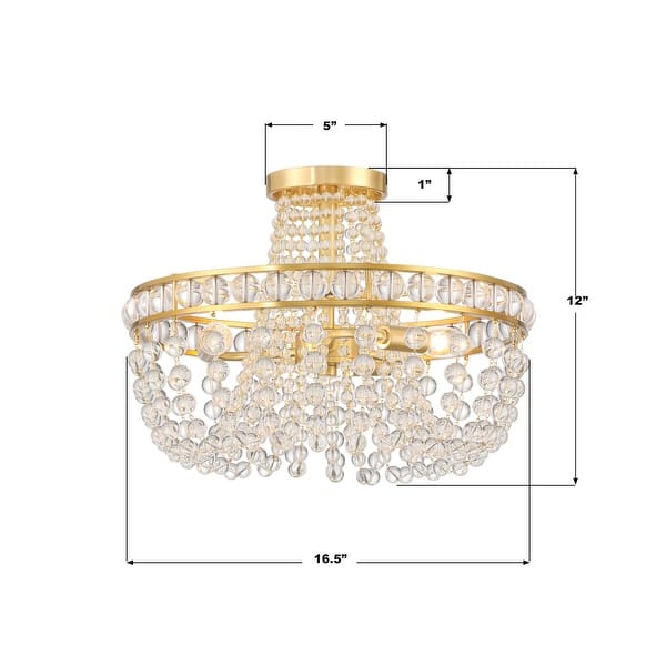 Crystorama Lighting Group SEV-1800 Seville 3 Light 17" Wide Semi-Flush