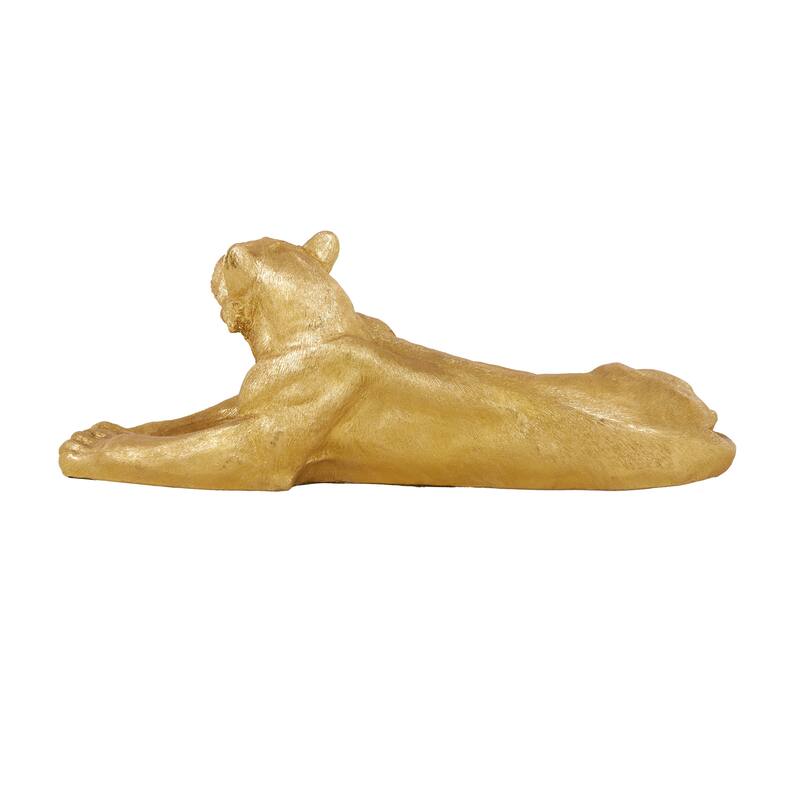 Gold Resin Laying Tiger Decorative Sculpture