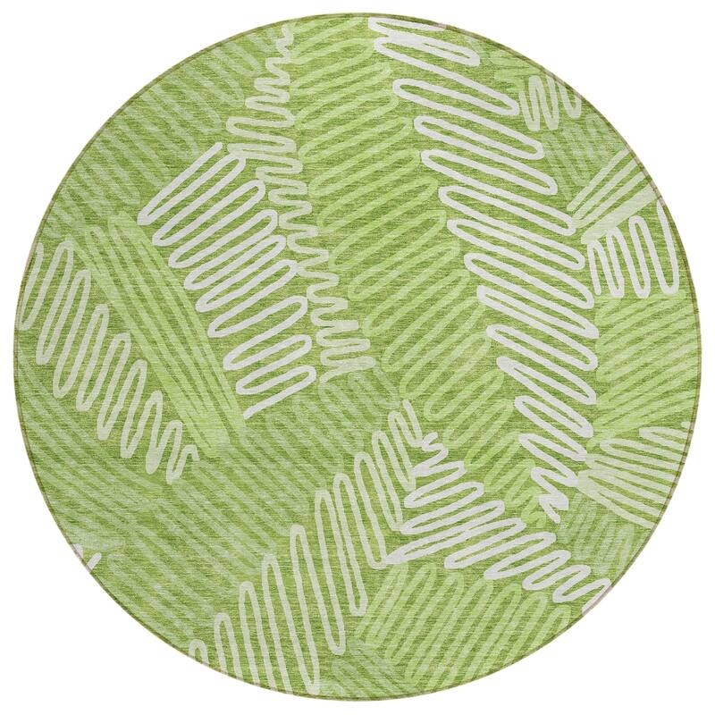Machine Washable Indoor/ Outdoor Chantille Contemporary Squiggles Rug