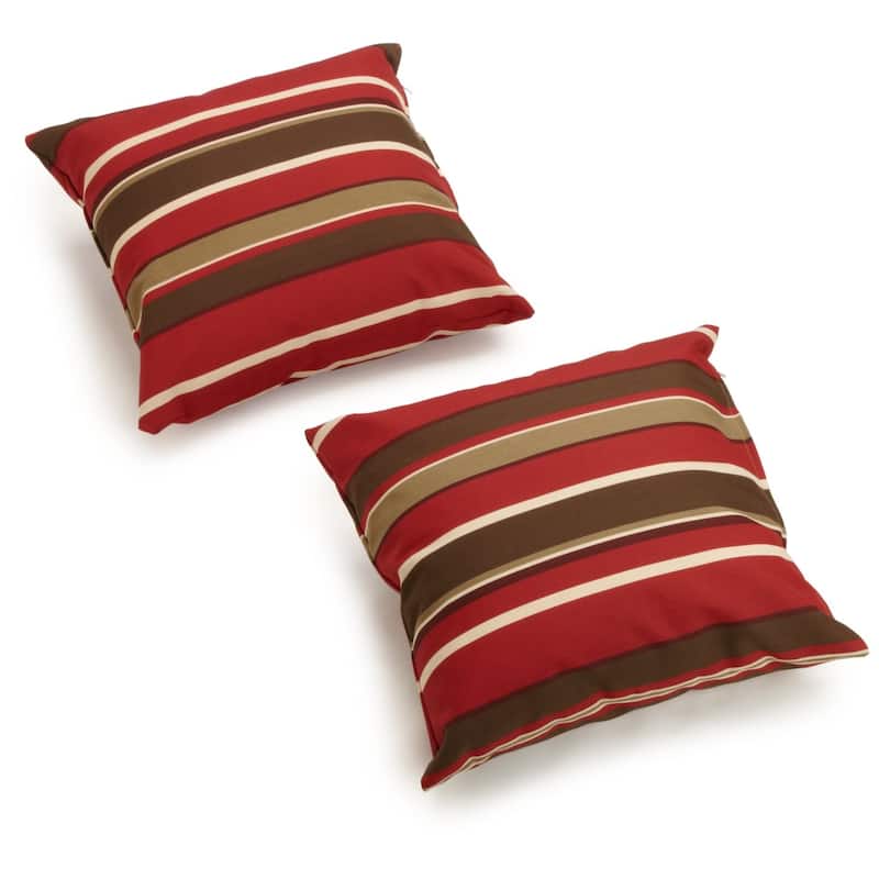 17-inch All-weather Outdoor Throw Pillows (Set of 2, Multiple Patterns) - Montserrat Sangria