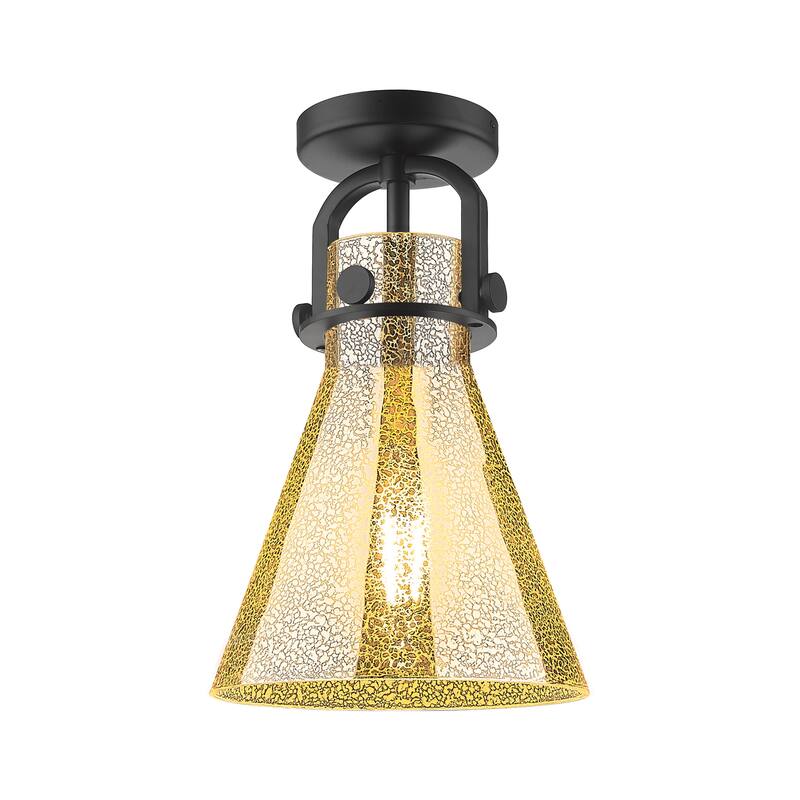 Innovations Lighting Downtown Urban - Newton Cone - 1 Light 8" Arched-Frame Flush Mount - Matte Black