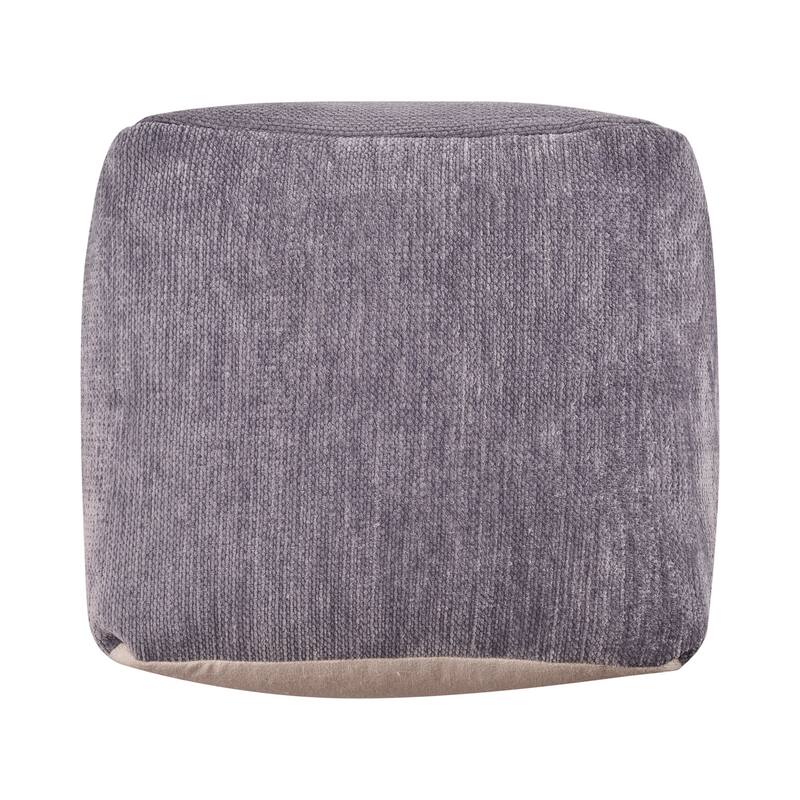 Sevita Transitional Solid Chenille Indoor Pouf