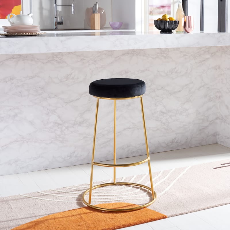 SAFAVIEH Nita 29-inch Round Bar Stool - 18.5" W x 18.5" L x 29.2" H - 19Wx19Dx29H