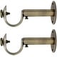 preview thumbnail 10 of 13, Adjustable Solid Zinc Curtain Rod Bracket Wall Holder, Fits Up to 1 1/8" or 1 1/4" Rod, 2 Pieces Antique Brass