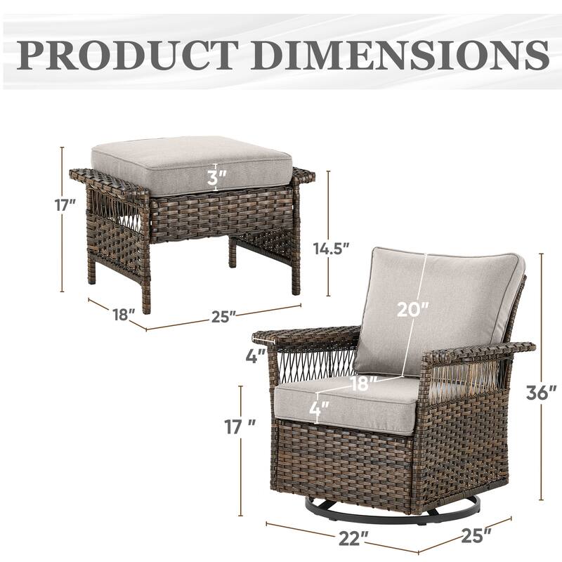 Gymojoy Patio Furniture Set with Professional Outdoor Cushions