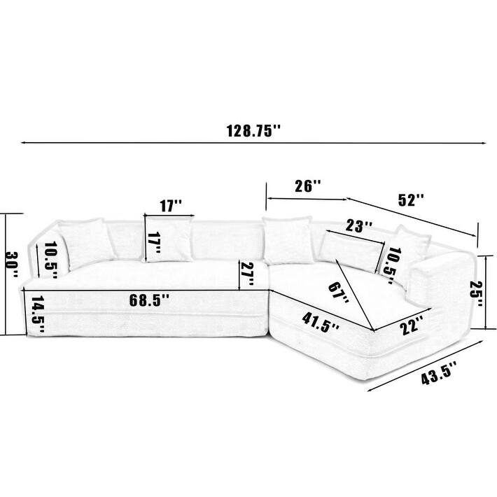 Modern Minimalist Modular Sectional Sofa Set