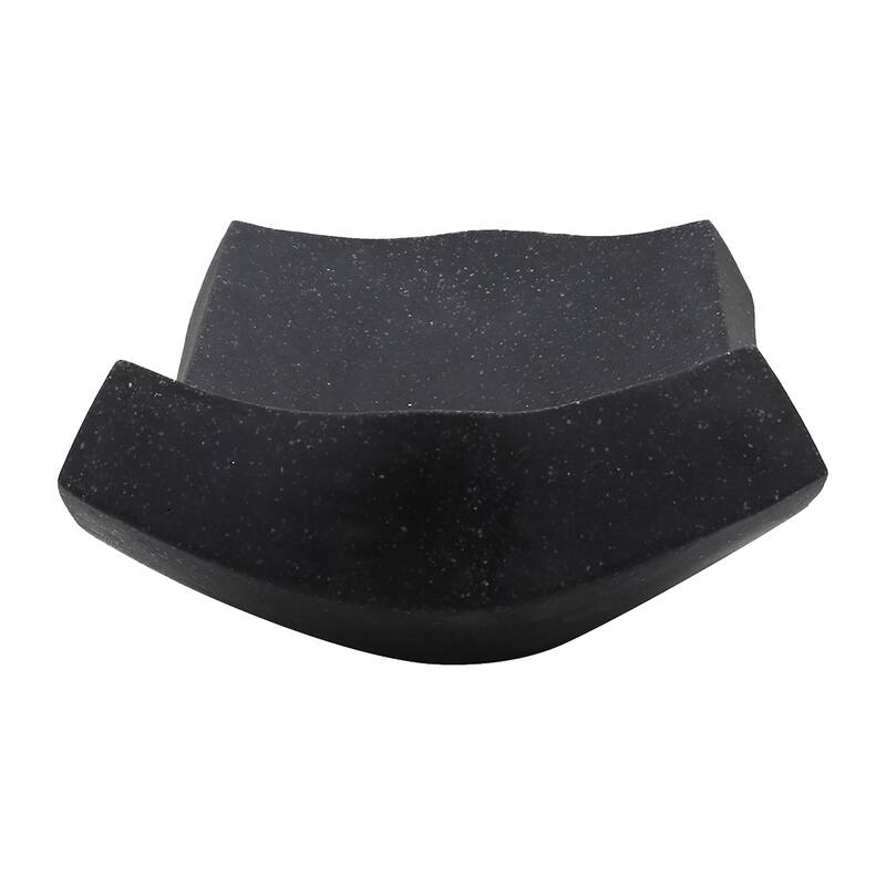 Decorative Accent Curved Resin Bowl Tray - Home Decor - 19", Black - 19.0"